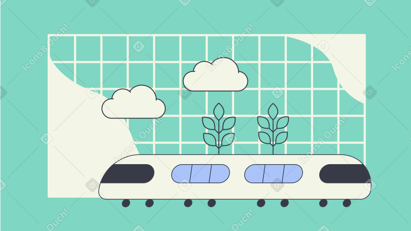 Going by train Illustration in PNG, SVG