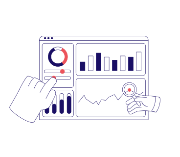 Working with the business dashboard animated illustration in GIF, Lottie (JSON), AE