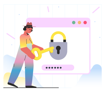 Password protection animated illustration in GIF, Lottie (JSON), AE