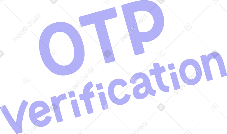lettering otp verification Illustration in PNG, SVG