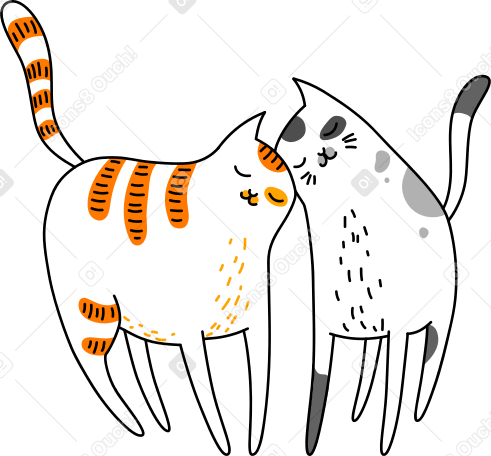 hugging cats Illustration in PNG, SVG