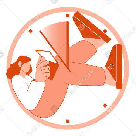 Date limite et femme travaillant contre la montre PNG, SVG