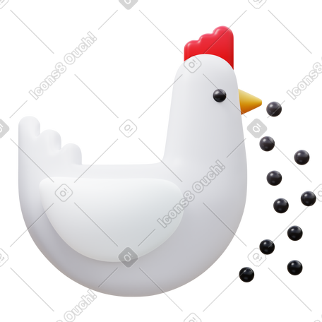 3D feeding chicken PNG, SVG