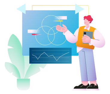 Employee giving a business presentation PNG, SVG