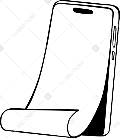 phone with scroll PNG, SVG