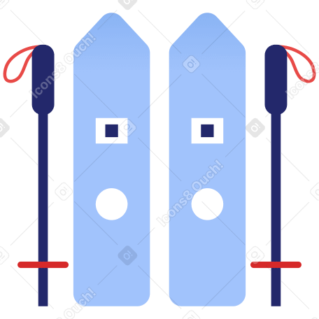ski Illustration in PNG, SVG