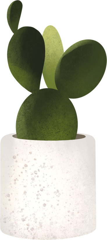cactus in a clay pot PNG, SVG