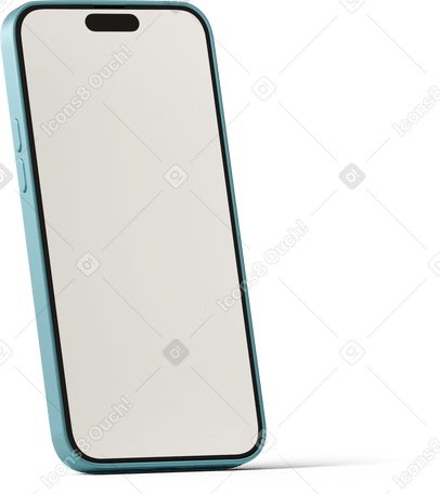 3D smartphone with blank screen turned right Illustration in PNG, SVG
