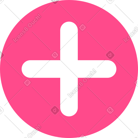 pink circle with white plus PNG, SVG