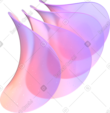 Four deformed gradient transparent lenses PNG, SVG