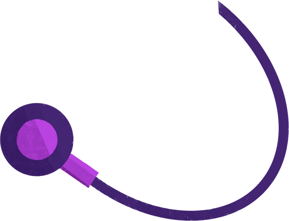 part of a stethoscope with a sound conducting tube Illustration in PNG, SVG