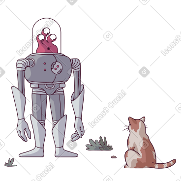 外星人遇见一只猫 PNG, SVG