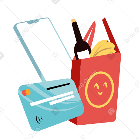Online grocery shopping Illustration in PNG, SVG