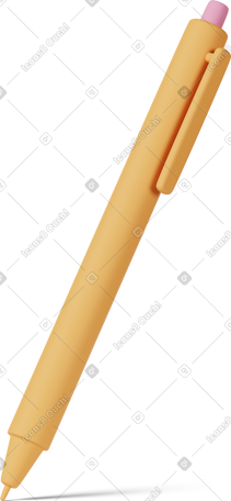 3D yellow pen PNG, SVG