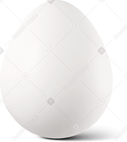 3D white egg Illustration in PNG, SVG
