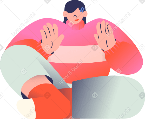 sitting young woman Illustration in PNG, SVG