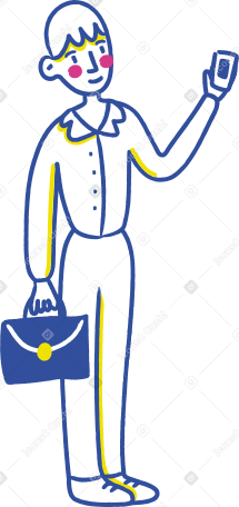 businessman mobile Illustration in PNG, SVG