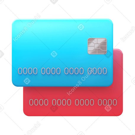 3D bank cards PNG, SVG