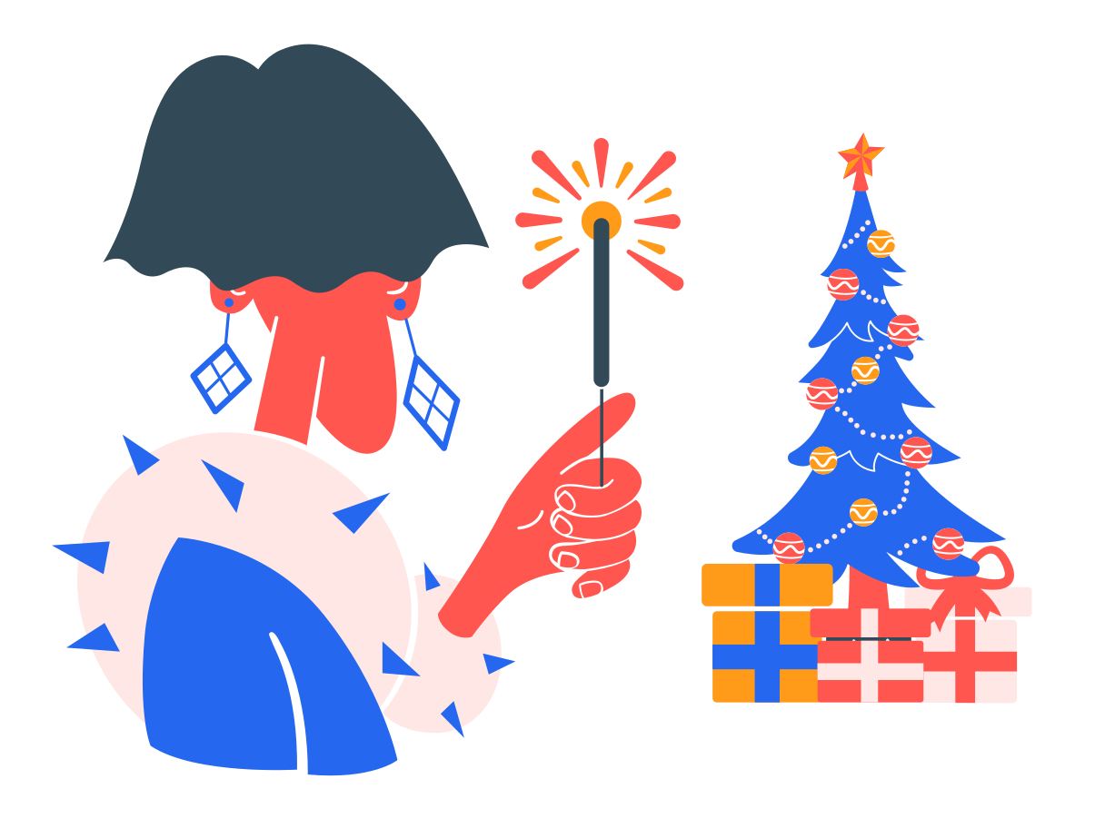 Illustration Noël scintille aux formats PNG, SVG
