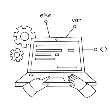 Programmer coding at laptop PNG, SVG