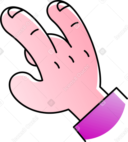 hand showing metal music sign Illustration in PNG, SVG