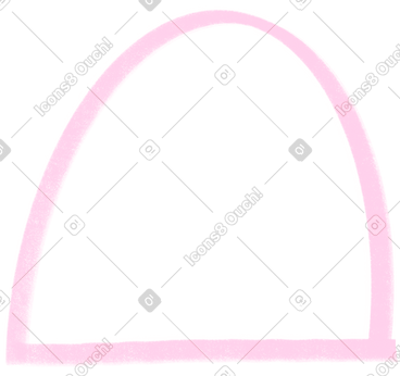 Pink crayon half oval PNG, SVG