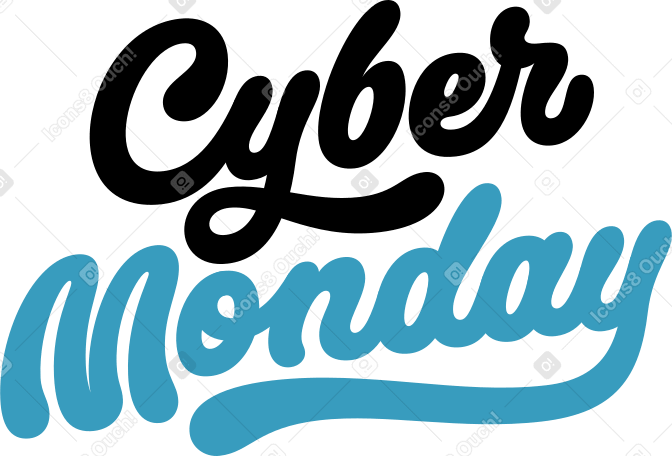 lettering cyber monday text PNG, SVG