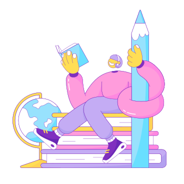 Девушка с книгой и глобусом в PNG, SVG