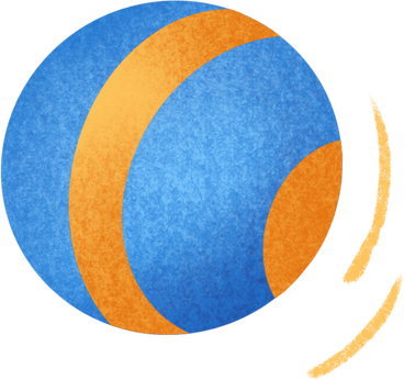 blue ball with a yellow stripe PNG、SVG