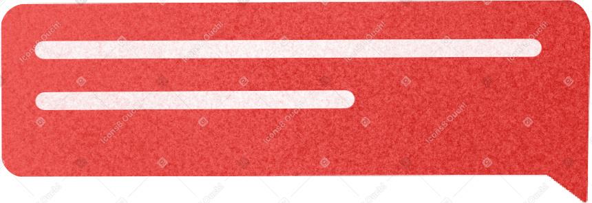 red bubble with lines of white text PNG, SVG