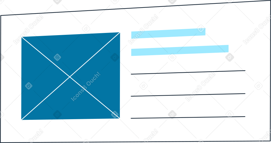 turned white rectangle with picture and text Illustration in PNG, SVG