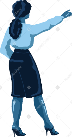 woman pointing back Illustration in PNG, SVG