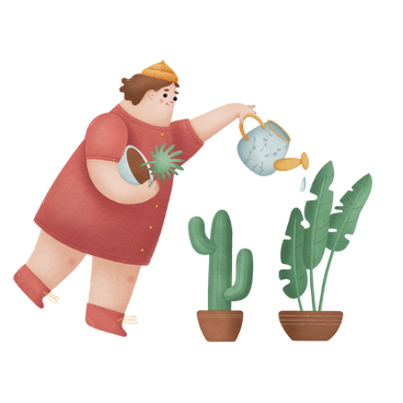Taking care of plants PNG, SVG