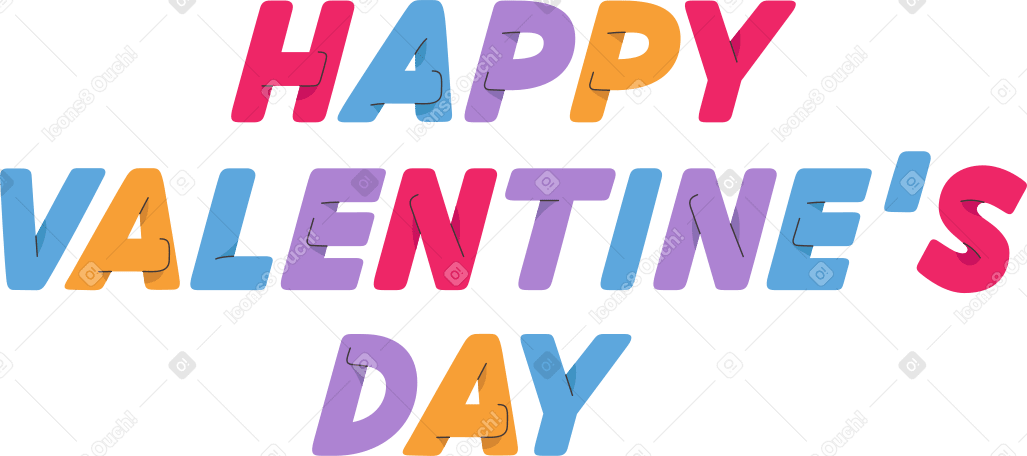 lettering happy valentine's day PNG、SVG