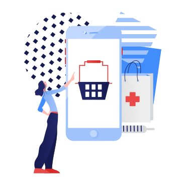 Online pharmacy shopping  PNG, SVG