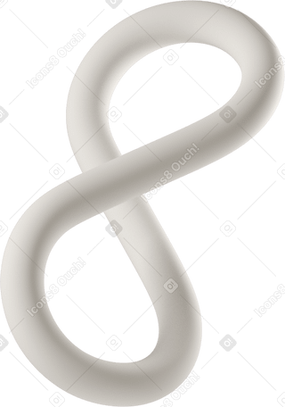 3D twisted white band Illustration in PNG, SVG