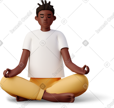 Young man meditating PNG, SVG