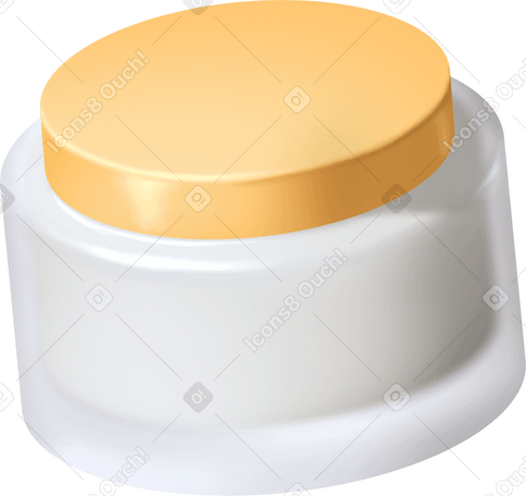 cream in glass package with yellow lid в PNG, SVG