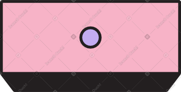 Pink cabinet drawer with shadow PNG, SVG