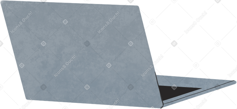 gray laptop back view PNG, SVG