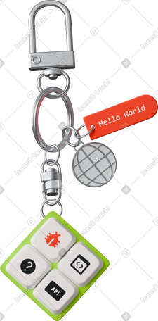 3D keychain with programming charms PNG, SVG