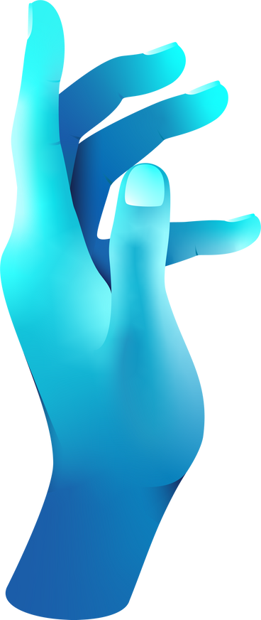 Une main en trois dimensions dans la lumière bleue PNG, SVG
