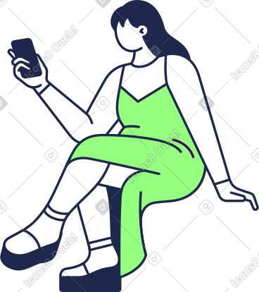 手里拿着手机的女人 PNG, SVG