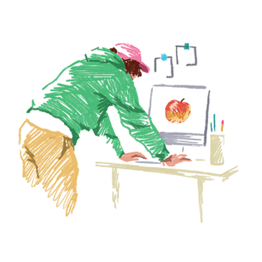 Young man working on laptop PNG, SVG