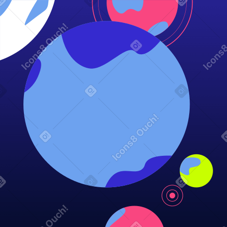background with six planets PNG, SVG