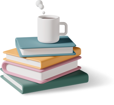 books and cup PNG, SVG