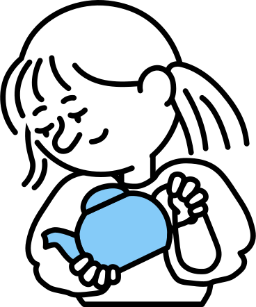 Девушка держит чайник в PNG, SVG