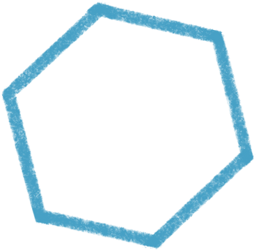 hexagon chemical molecule blue PNG, SVG
