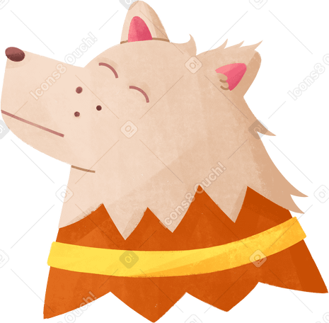 happy dog ​​with yellow collar PNG, SVG