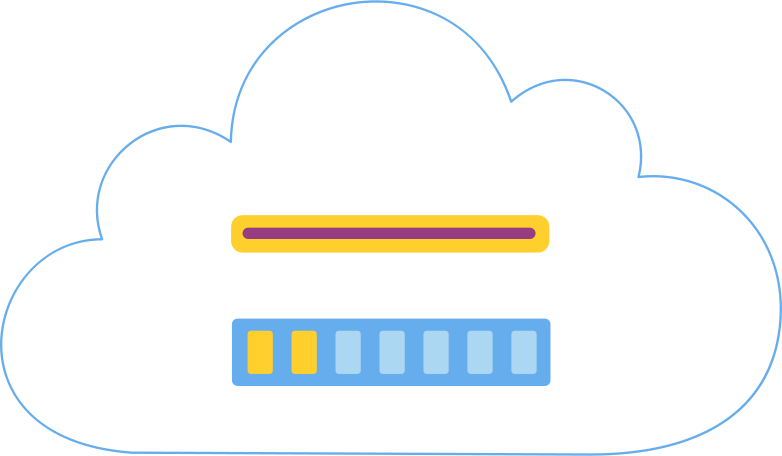 cloud with loading scale Illustration in PNG, SVG